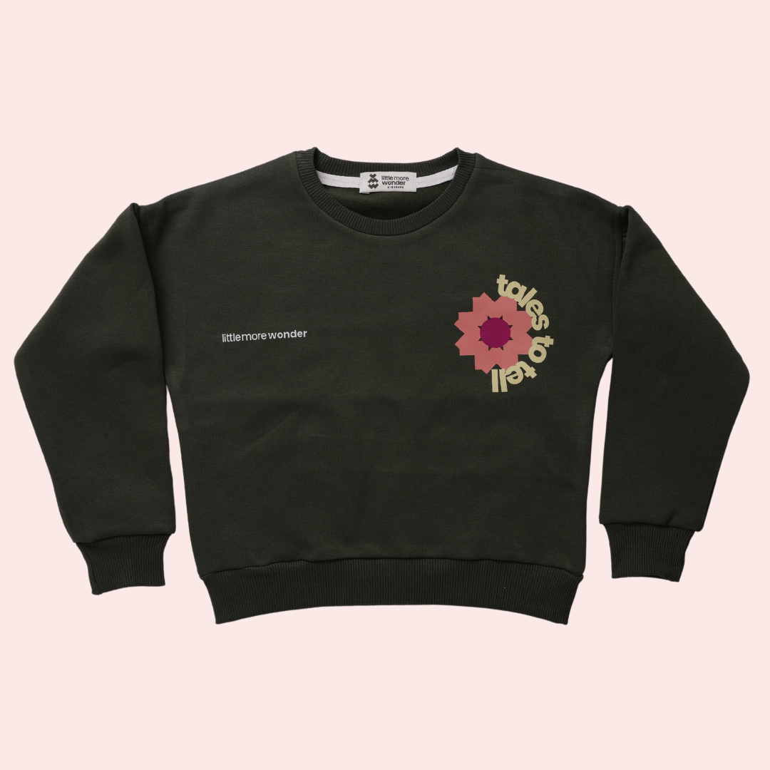 Olive Flower Sweatshirt