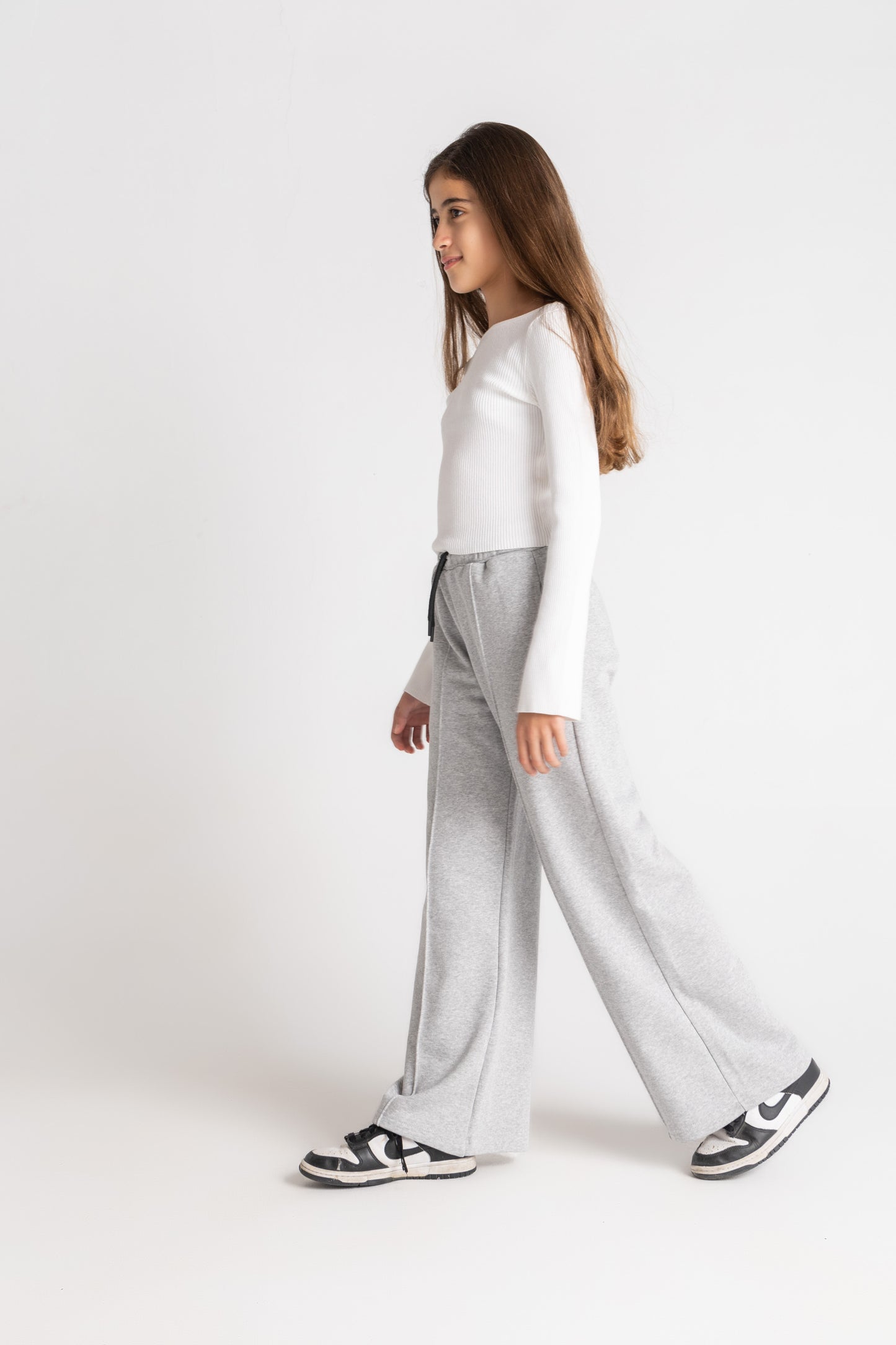 Light Grey Straight Leg Plush Trousers