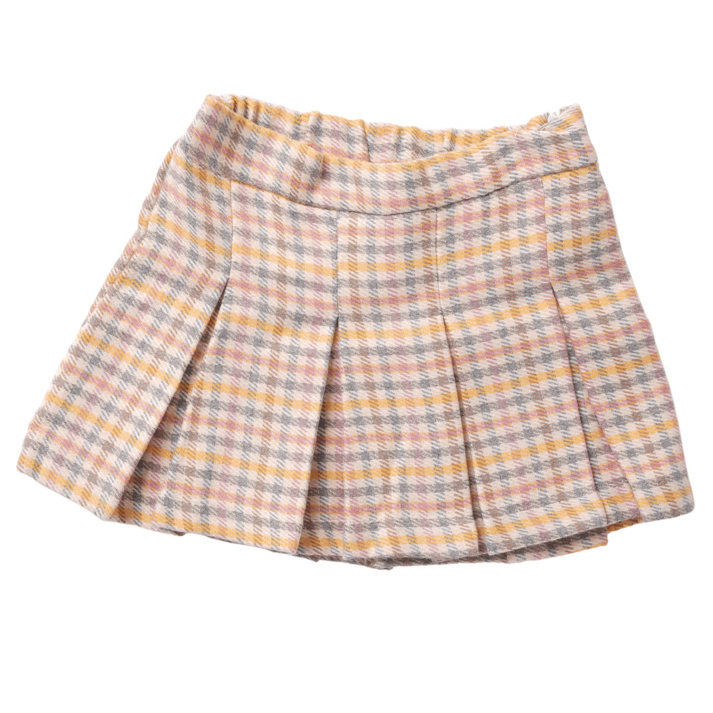 Pleated Checkered Skirt