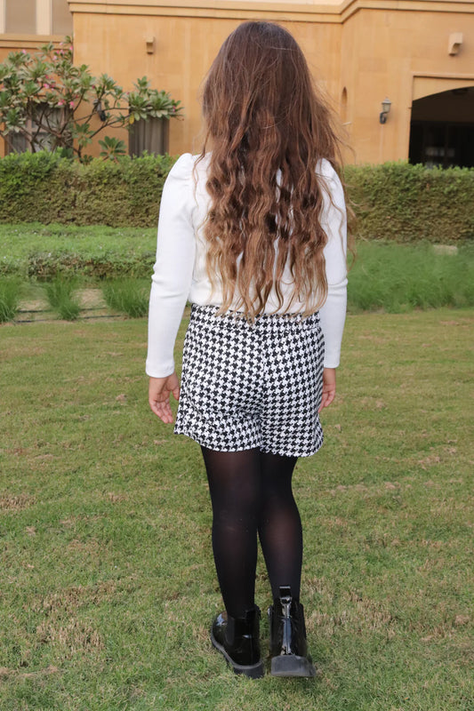 Houndstooth Tweed Skort