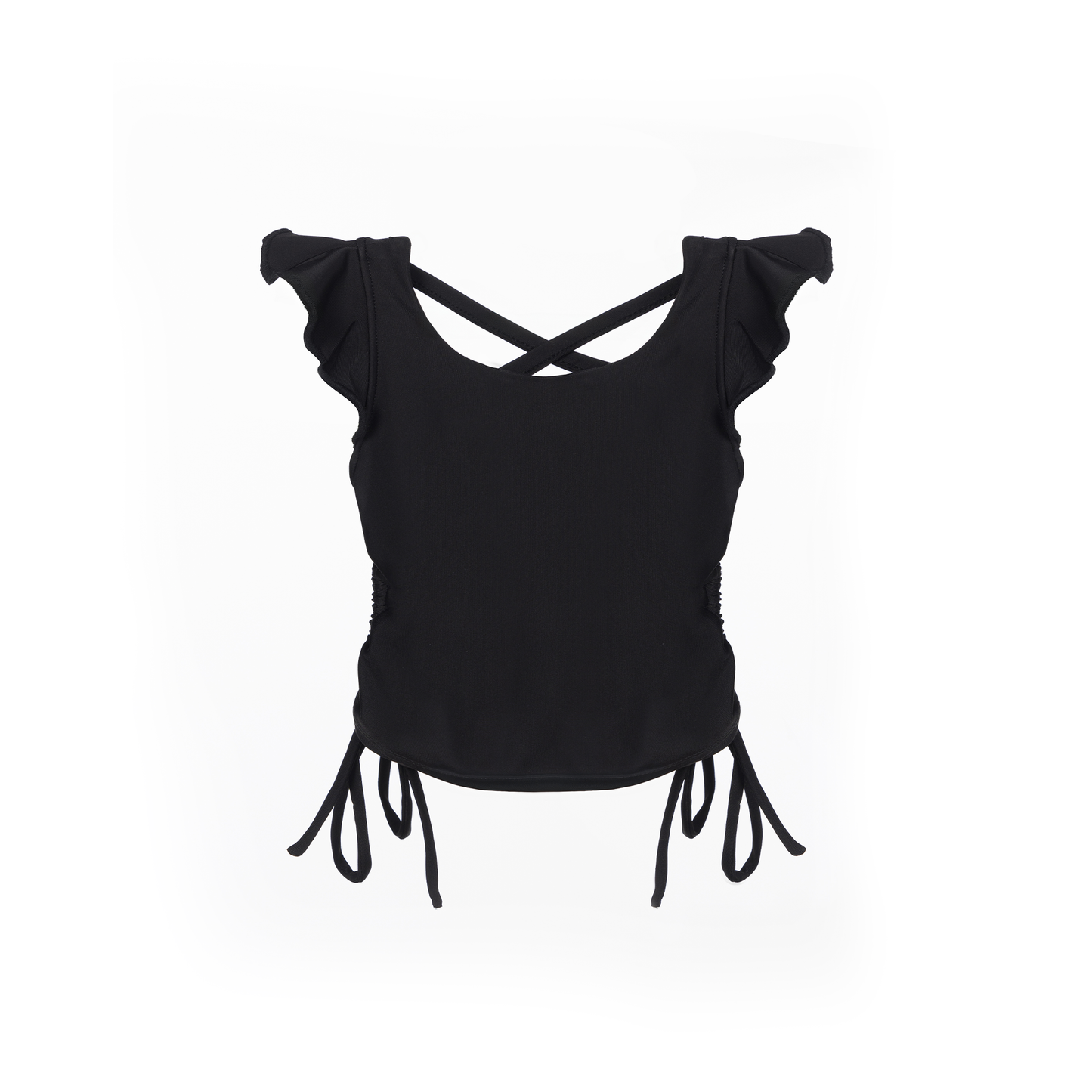 Ruffled Top With Drawstring