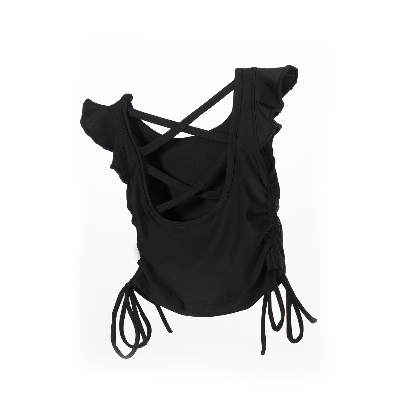 Ruffled Top With Drawstring