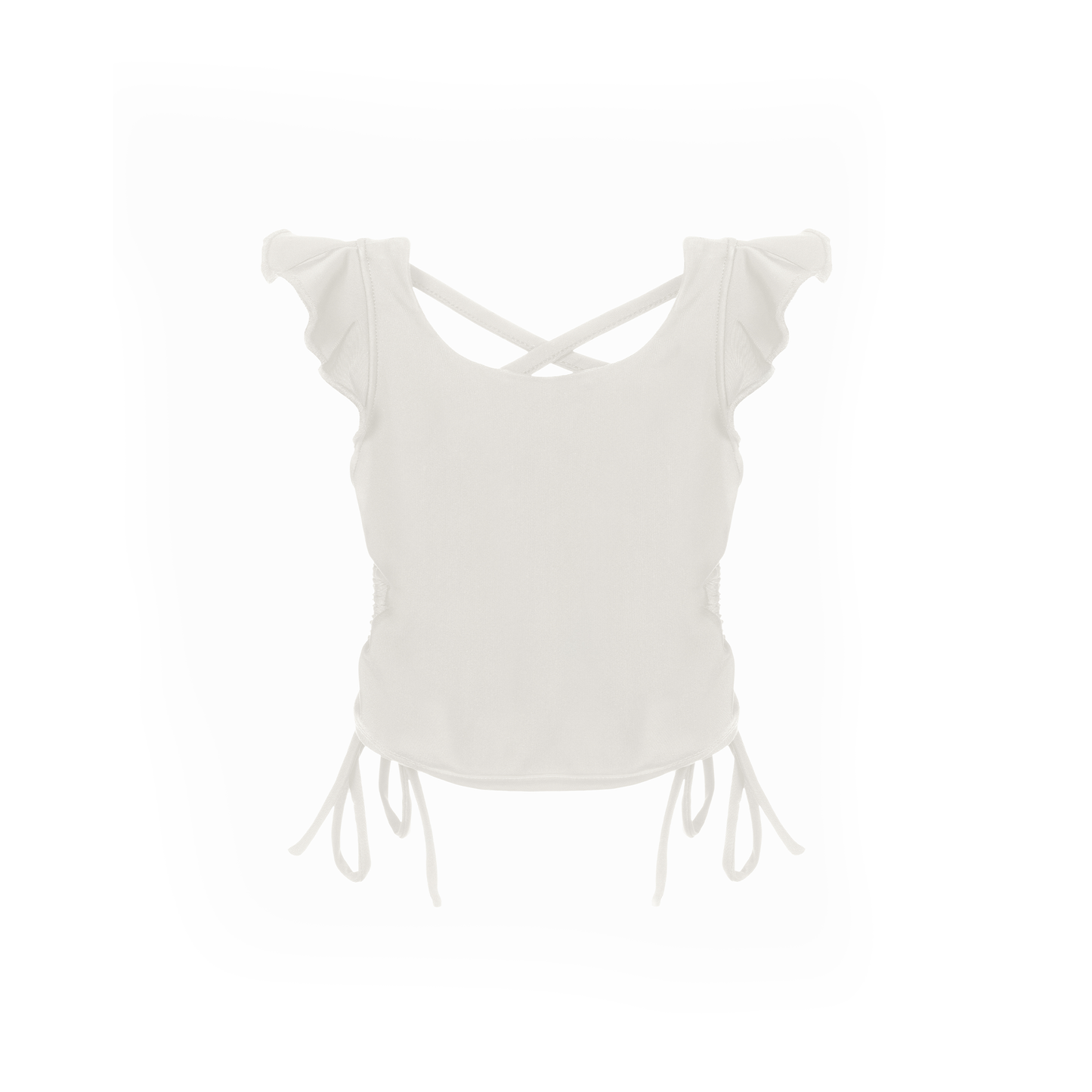 Ruffled Top With Drawstring