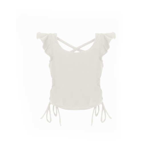 Ruffled Top With Drawstring