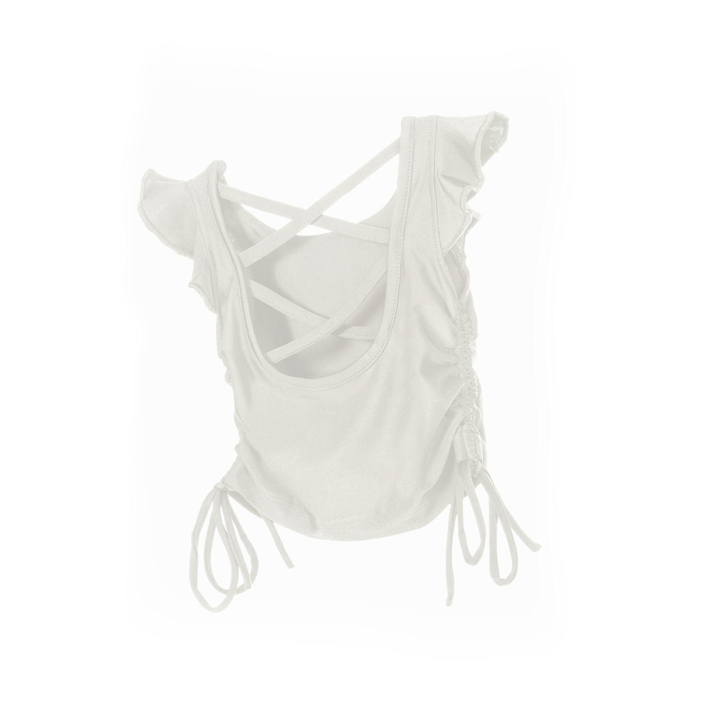 Ruffled Top With Drawstring