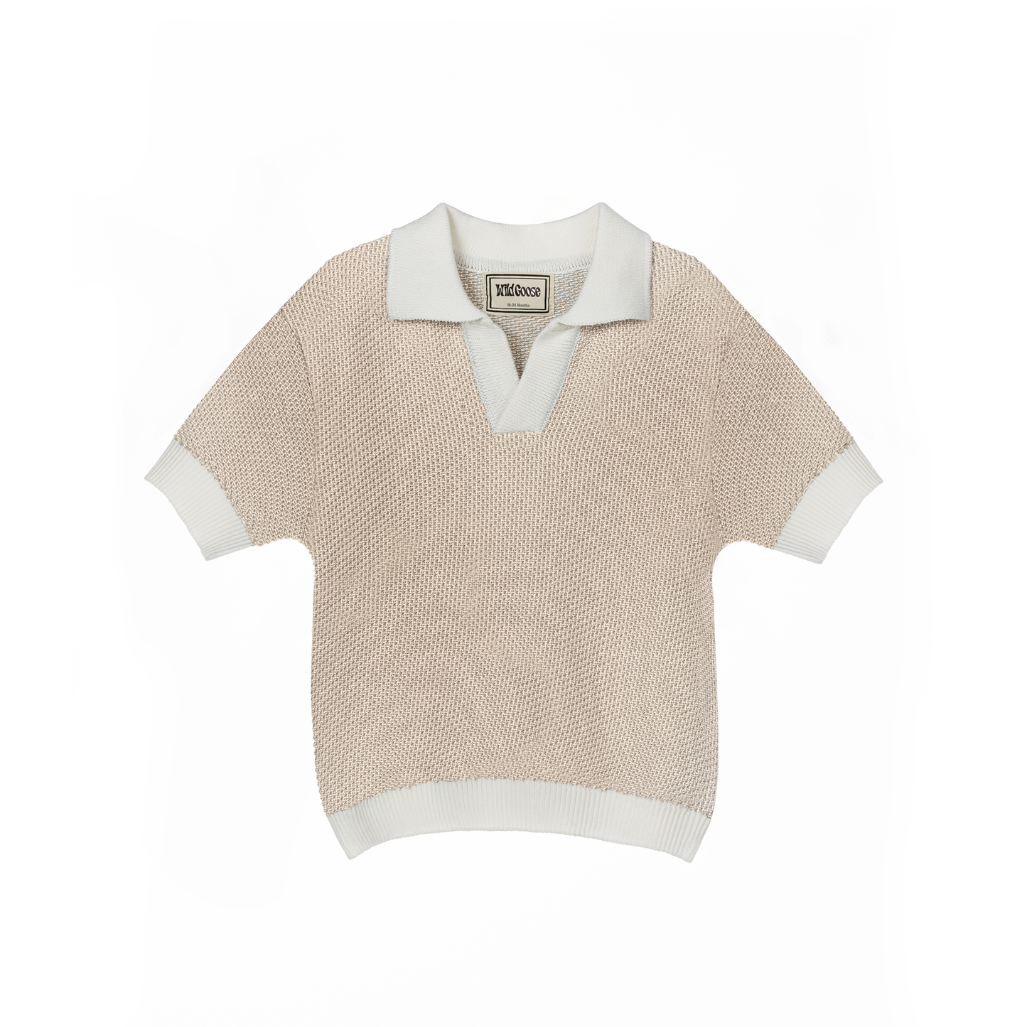 Beige Knit Polo