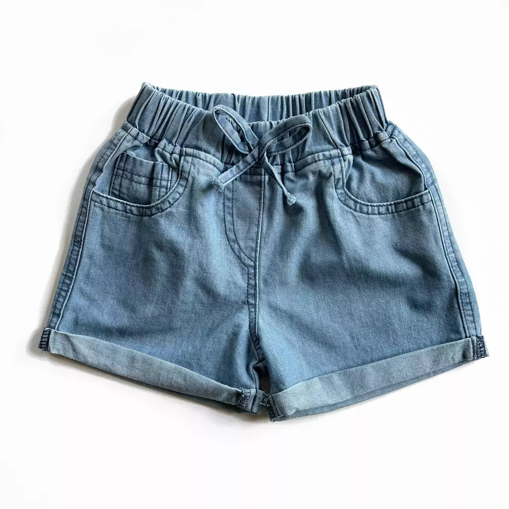 Soft Denim Baby Girl Shorts