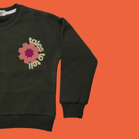 Olive Flower Sweatshirt