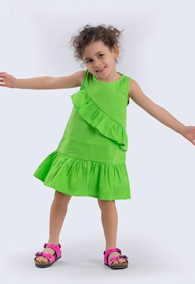 Lime Green Poplin Dress