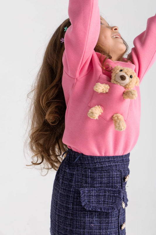 Pink Teddy in my Pocket sweatshirt