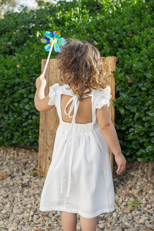 Tie Back Linen Dress