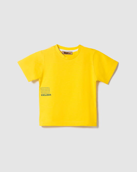 Embroidered “Exclusive” Yellow T-shirt