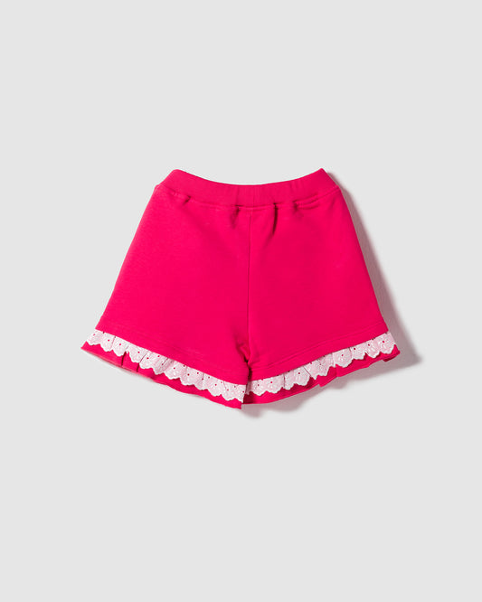 Pink Embroidered Shorts
