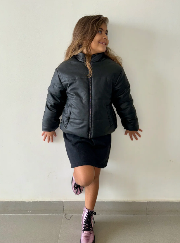 Puffer Leather Jacket