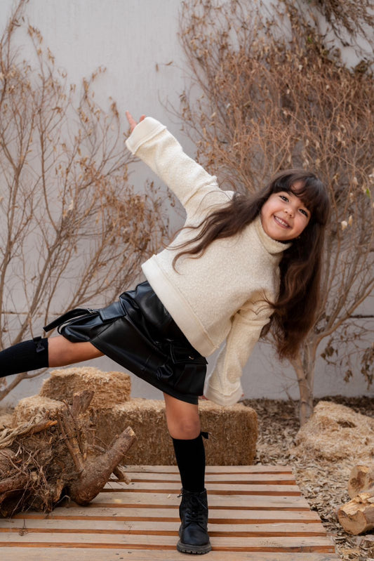 Leather Cargo Skirt