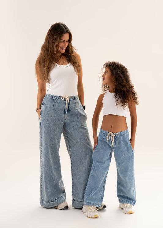 Pull On Drawstring Jeans