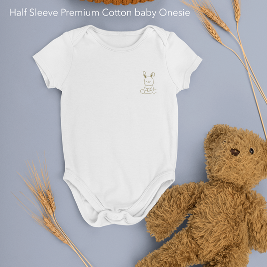 Little Bunnies Premium Cotton LOGO Onesie Half Sleeve