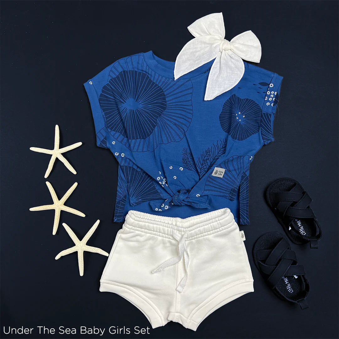 Under The Sea Set For Baby Girls in Royal Blue