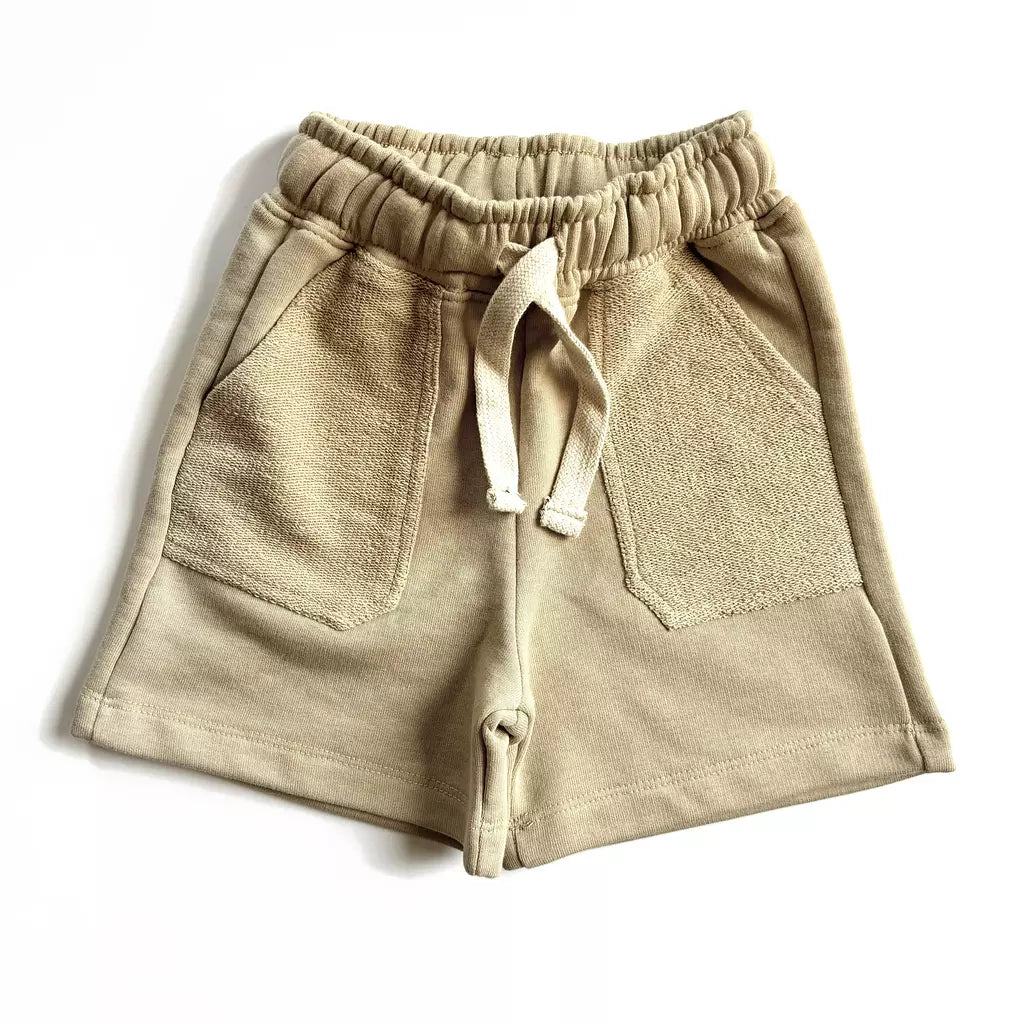 Beige Boys Cotton Shorts