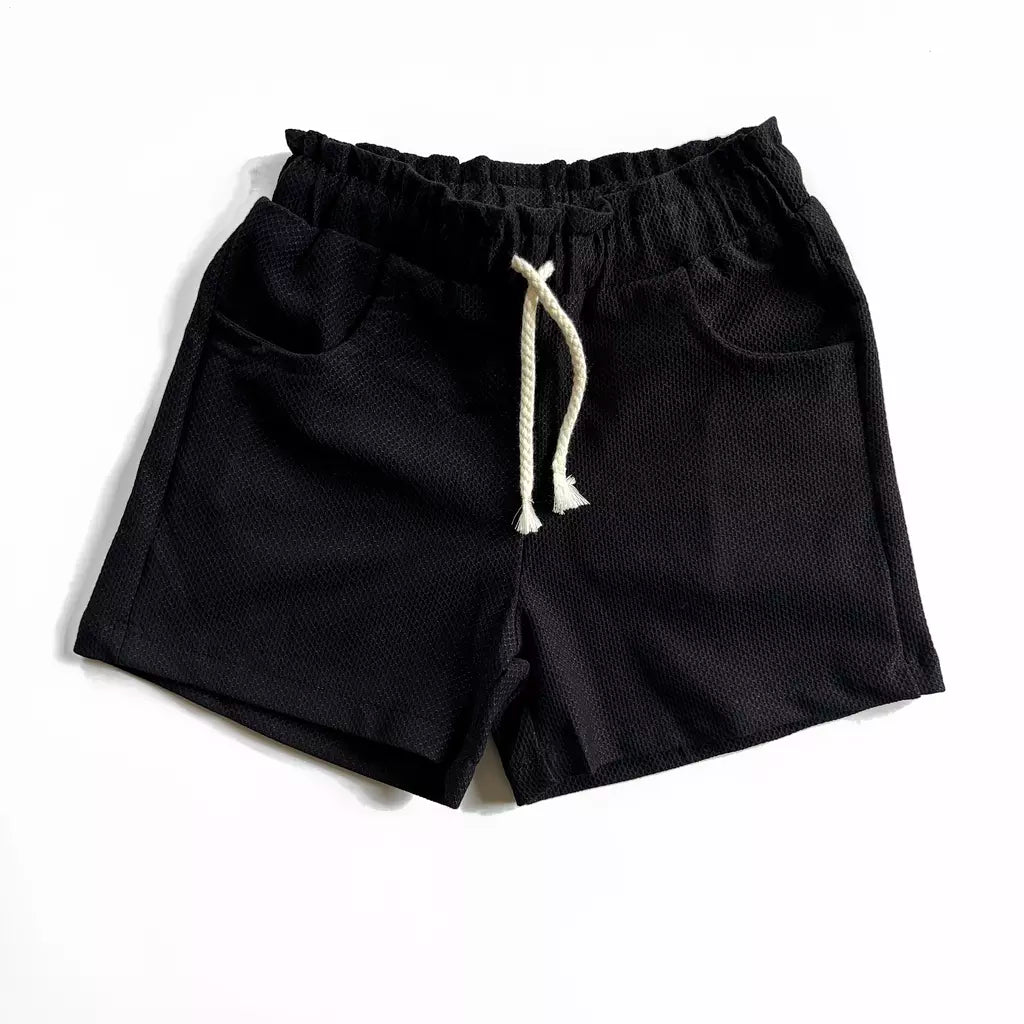 Black Baby Girls Cotton Shorts