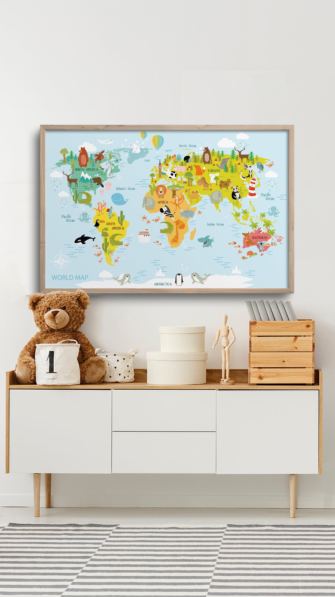 Animal World Map Frames