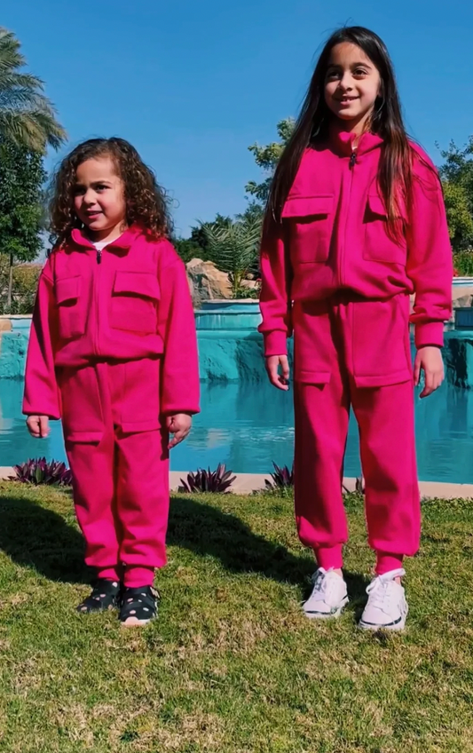 Pink Cotton Zip Set